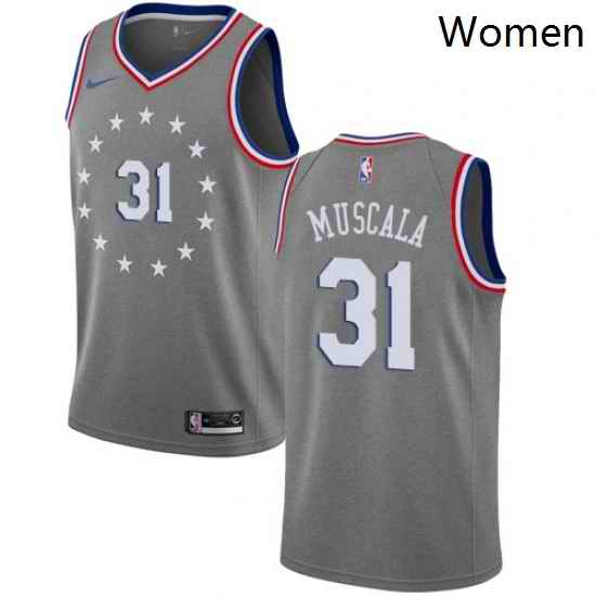 Womens Nike Philadelphia 76ers 31 Mike Muscala Swingman Gray NBA Jersey City Edition
